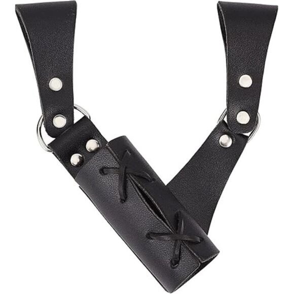 Renaissance Leather Sword Holster Sheath Belt Frog Holder Dagger Knight Pirate - Picture 6 of 6